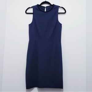 Anthropologie 4c Bead Detail Blue Sheath Dress size 4